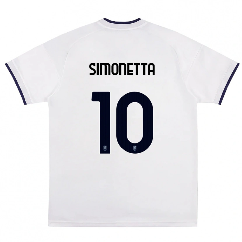 Danxen Dame Jacopo Simonetta #10 Hvit Rød Kongeblå Bortetrøye Drakt Trøye 2026/27 Skjorter T-Skjorte