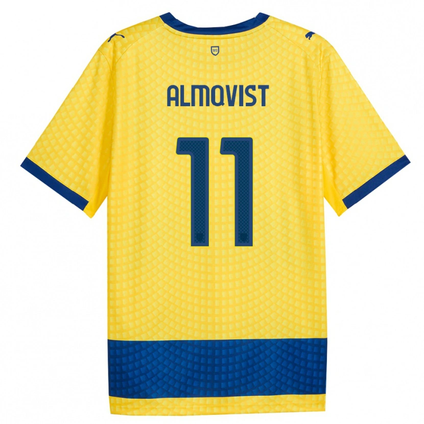 Danxen Dame Pontus Almqvist #11 Gul Blå Svart Bortetrøye Drakt Trøye 2026/27 Skjorter T-Skjorte