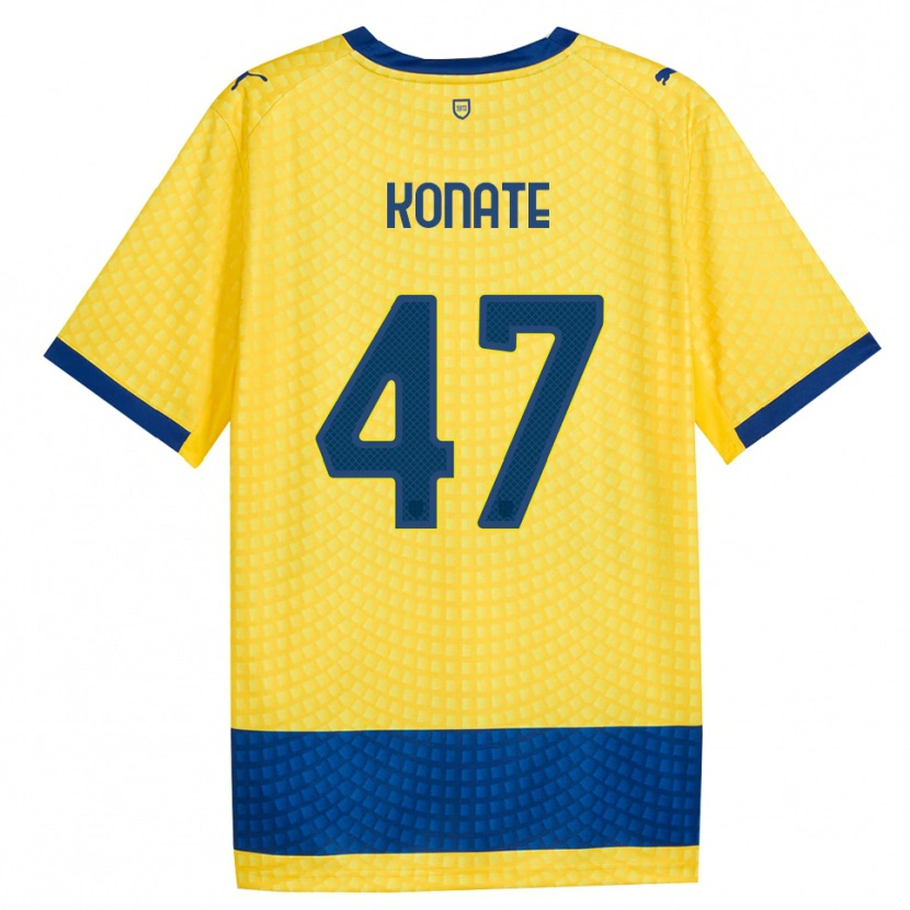 Danxen Dame Abdou-Salam Konate #47 Gul Blå Svart Bortetrøye Drakt Trøye 2026/27 Skjorter T-Skjorte