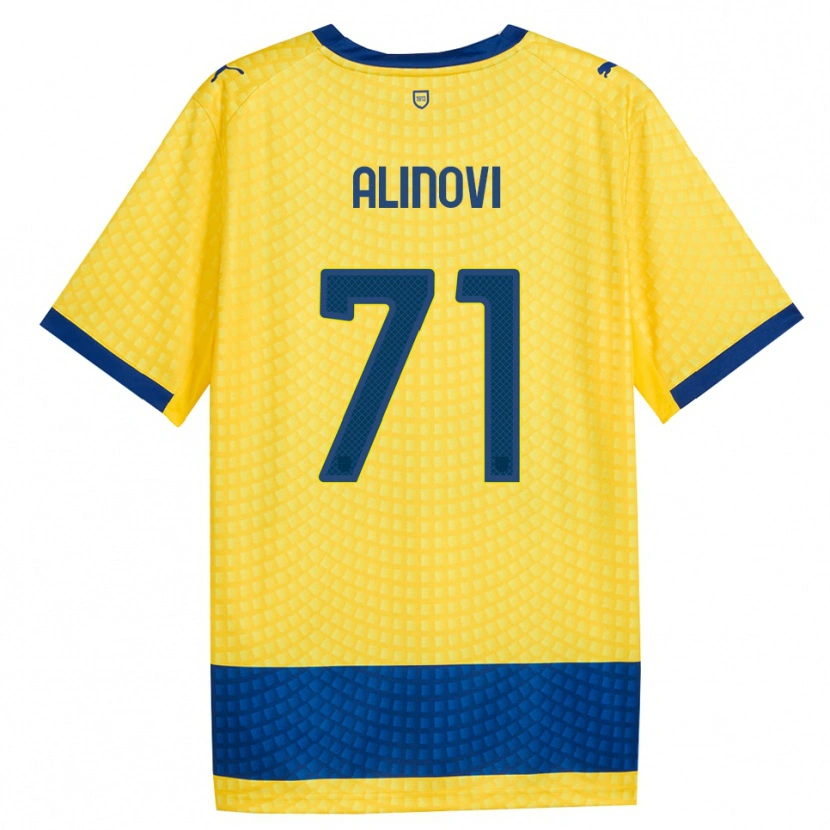 Danxen Dame Filippo Alinovi #71 Gul Blå Svart Bortetrøye Drakt Trøye 2026/27 Skjorter T-Skjorte