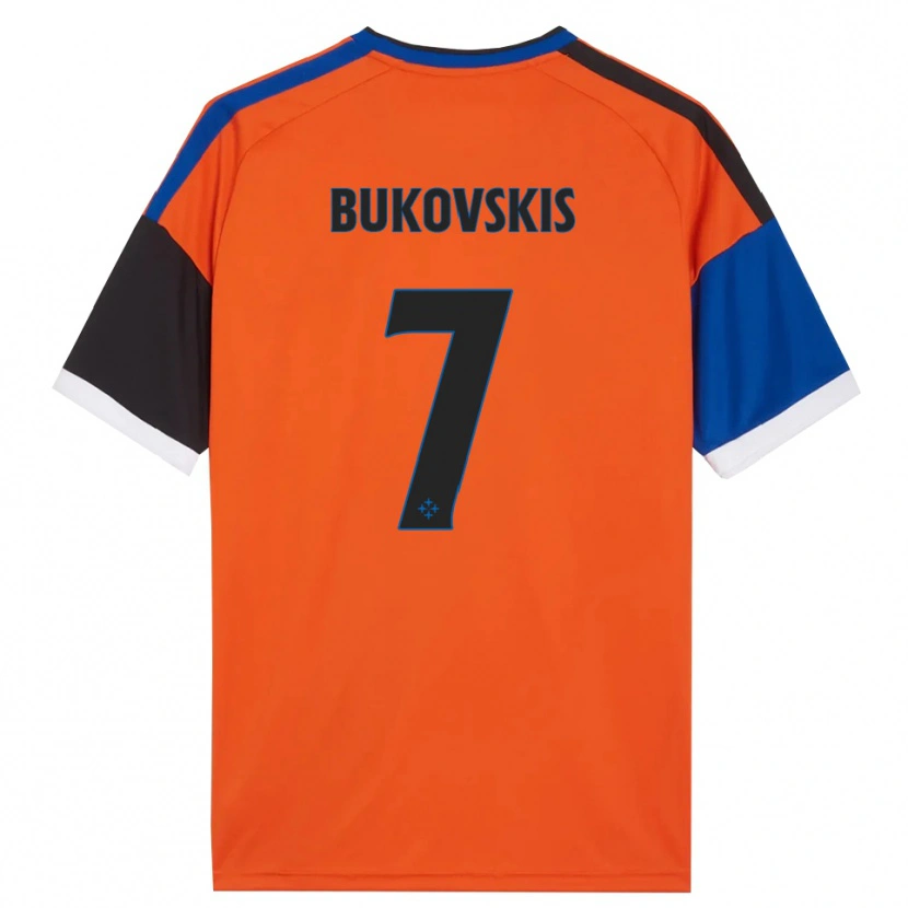Danxen Dame Aleksejs Bukovskis #7 Oransje Blå Svart Hvit Bortetrøye Drakt Trøye 2026/27 Skjorter T-Skjorte
