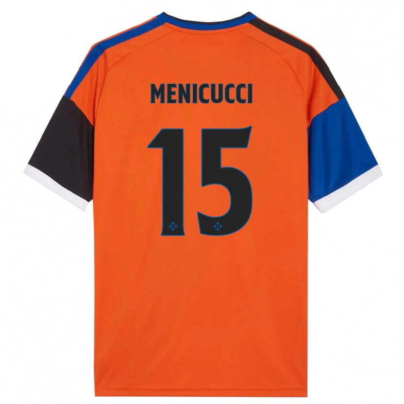 Danxen Dame Edoardo Menicucci #15 Oransje Blå Svart Hvit Bortetrøye Drakt Trøye 2026/27 Skjorter T-Skjorte