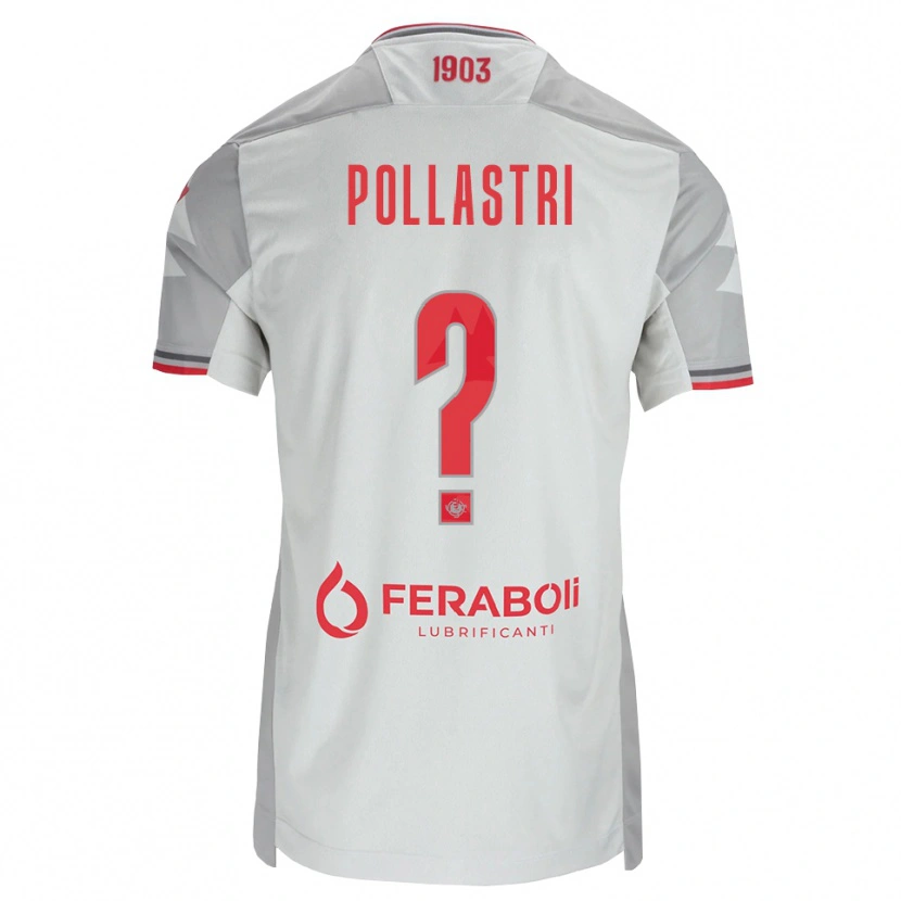 Danxen Dame Luca Pollastri #0 Grå Hvit Rød Bortetrøye Drakt Trøye 2026/27 Skjorter T-Skjorte