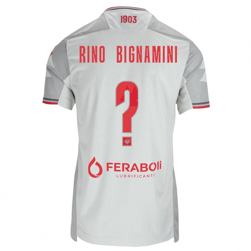 Danxen Dame Filippo Rino Bignamini #0 Grå Hvit Rød Bortetrøye Drakt Trøye 2026/27 Skjorter T-Skjorte