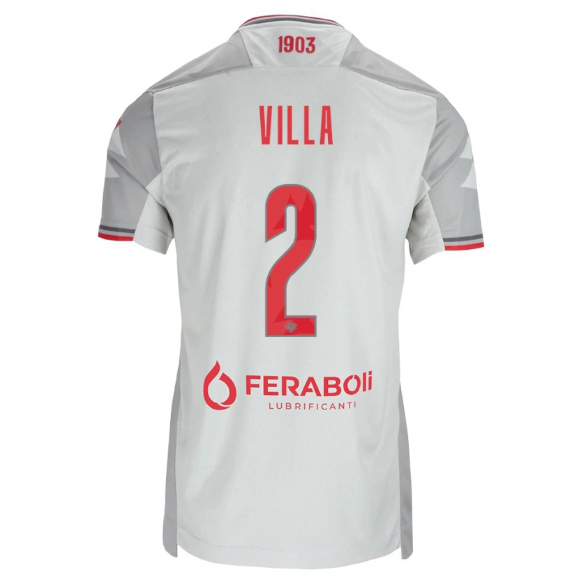 Danxen Dame Riccardo Villa #2 Grå Hvit Rød Bortetrøye Drakt Trøye 2026/27 Skjorter T-Skjorte