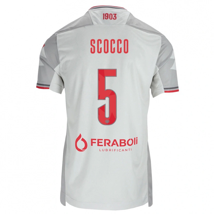 Danxen Dame Lionel Scocco #5 Grå Hvit Rød Bortetrøye Drakt Trøye 2026/27 Skjorter T-Skjorte