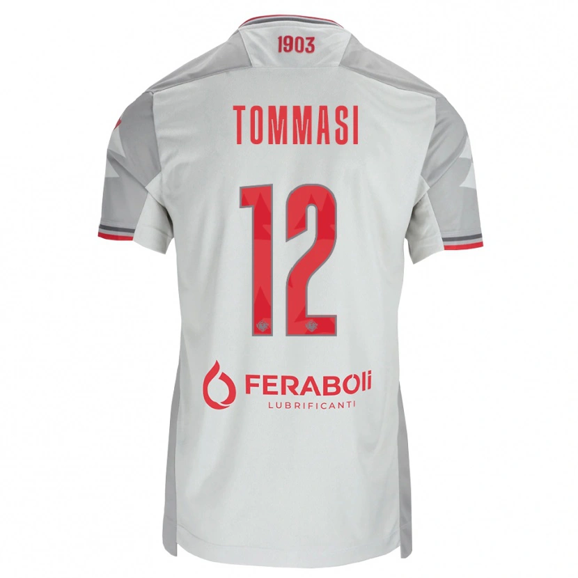 Danxen Dame Francesco Tommasi #12 Grå Hvit Rød Bortetrøye Drakt Trøye 2026/27 Skjorter T-Skjorte
