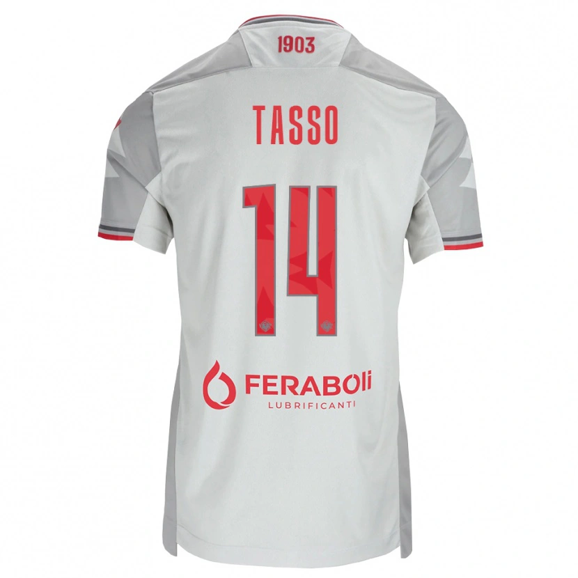 Danxen Dame Achille Tasso #14 Grå Hvit Rød Bortetrøye Drakt Trøye 2026/27 Skjorter T-Skjorte