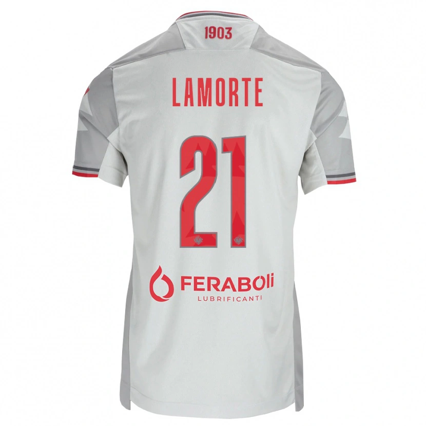 Danxen Dame Alessandro Lamorte #21 Grå Hvit Rød Bortetrøye Drakt Trøye 2026/27 Skjorter T-Skjorte