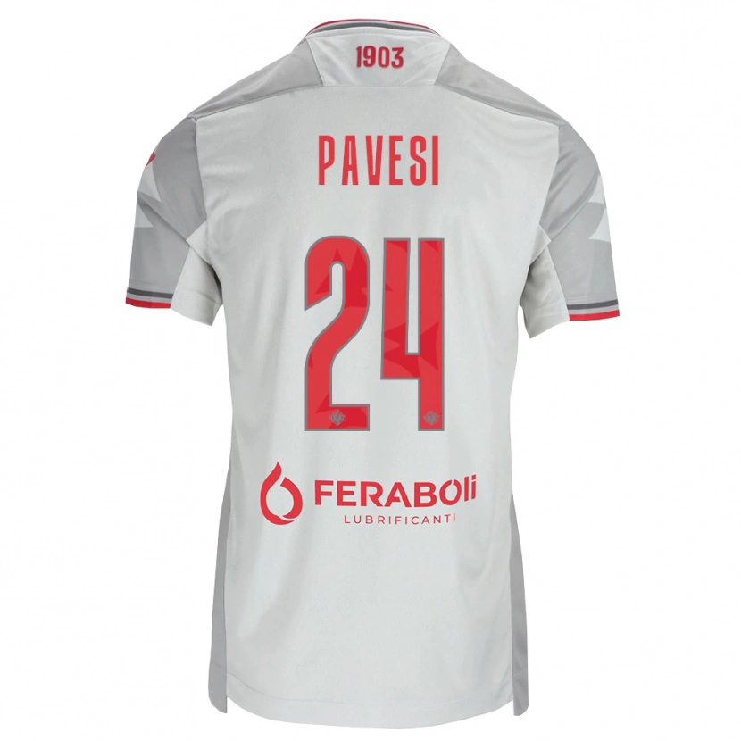 Danxen Dame Davide Pavesi #24 Grå Hvit Rød Bortetrøye Drakt Trøye 2026/27 Skjorter T-Skjorte