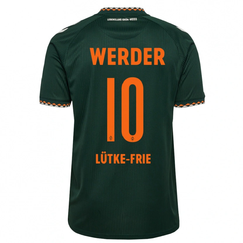 Danxen Dame Dennis Lütke-Frie #10 Mørkegrønn Oransje Hvit Bortetrøye Drakt Trøye 2026/27 Skjorter T-Skjorte