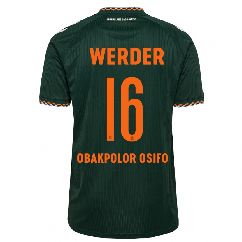 Danxen Dame Valentin Obakpolor Osifo #16 Mørkegrønn Oransje Hvit Bortetrøye Drakt Trøye 2026/27 Skjorter T-Skjorte