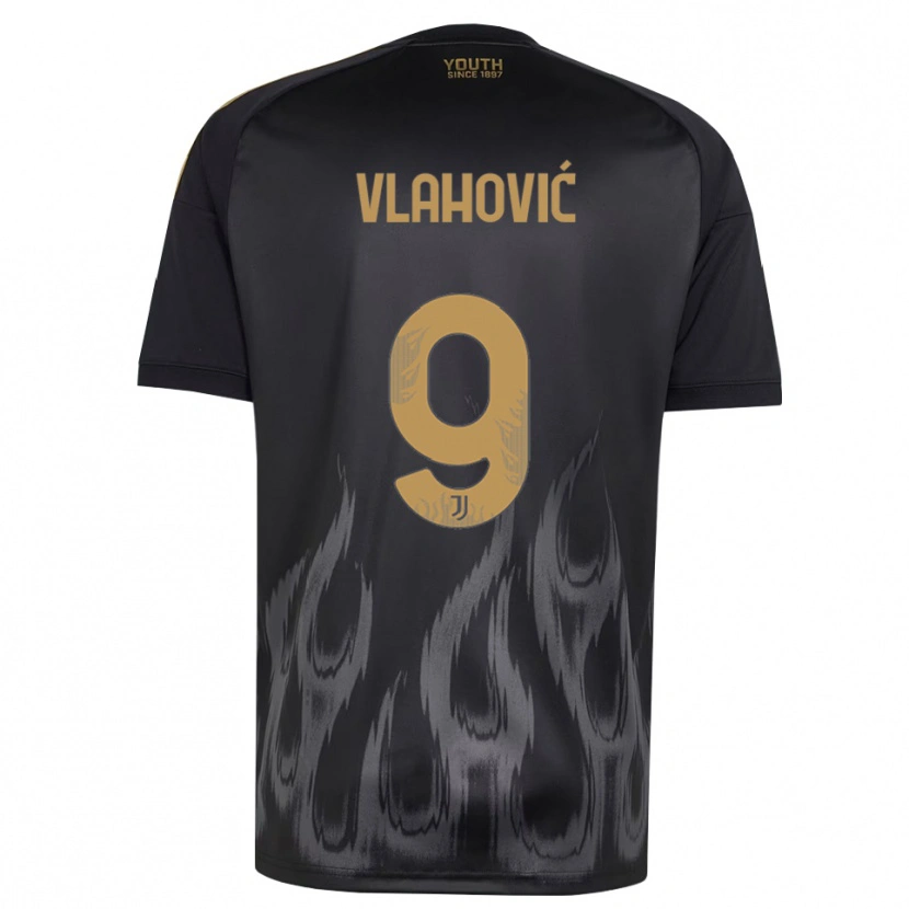Danxen Dame Dusan Vlahovic #9 Svart Brun Tredje Sett Drakt Trøye 2026/27 Skjorter T-Skjorte