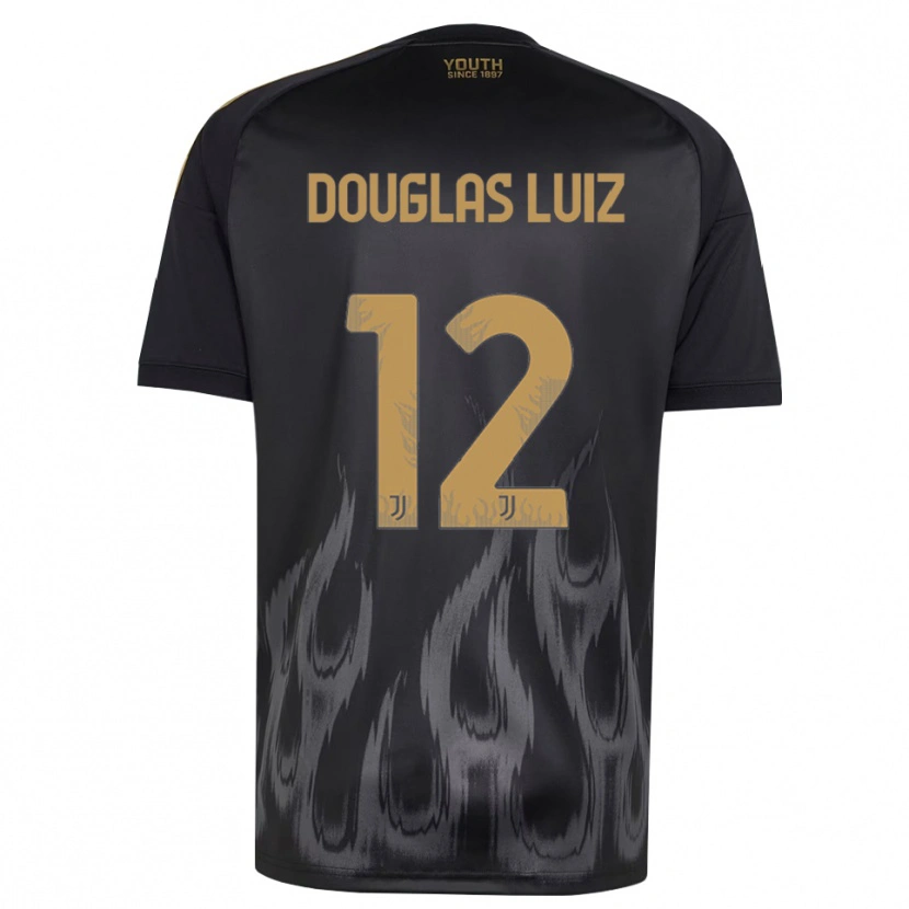 Danxen Dame Douglas Luiz #12 Svart Brun Tredje Sett Drakt Trøye 2026/27 Skjorter T-Skjorte