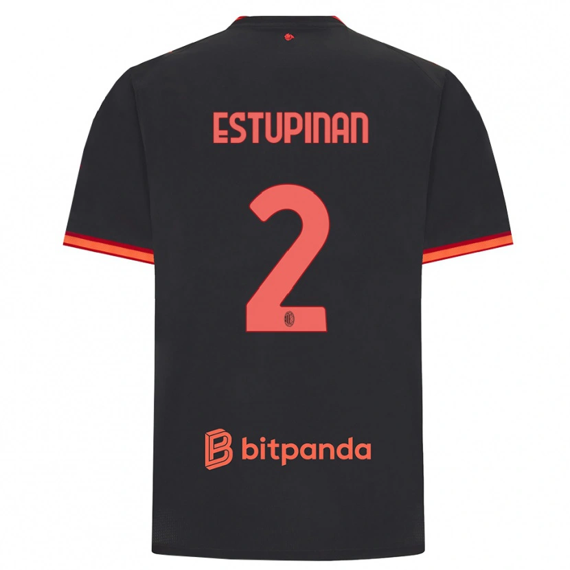 Danxen Dame Pervis Estupiñán #2 Svart Rød Tredje Sett Drakt Trøye 2026/27 Skjorter T-Skjorte