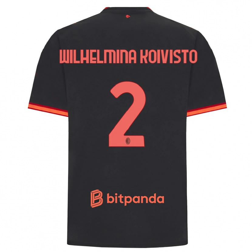 Danxen Dame Emma Wilhelmina Koivisto #2 Svart Rød Tredje Sett Drakt Trøye 2026/27 Skjorter T-Skjorte