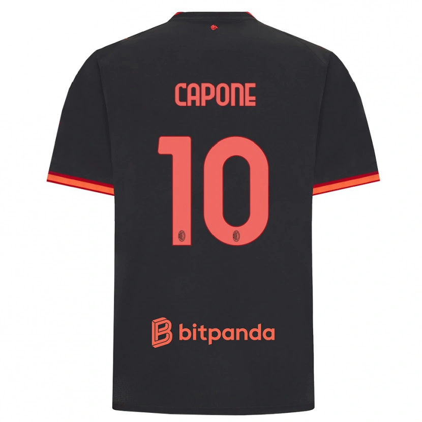 Danxen Dame Andrea Capone #10 Svart Rød Tredje Sett Drakt Trøye 2026/27 Skjorter T-Skjorte