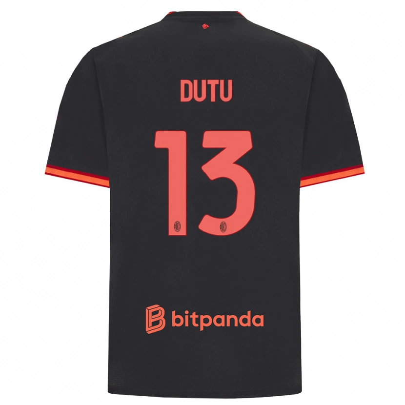 Danxen Dame Matteo Dutu #13 Svart Rød Tredje Sett Drakt Trøye 2026/27 Skjorter T-Skjorte