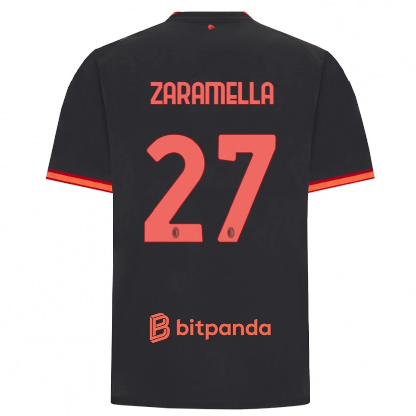 Danxen Dame Mattia Zaramella #27 Svart Rød Tredje Sett Drakt Trøye 2026/27 Skjorter T-Skjorte