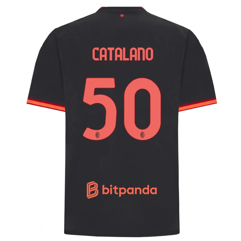 Danxen Dame Alessio Catalano #50 Svart Rød Tredje Sett Drakt Trøye 2026/27 Skjorter T-Skjorte