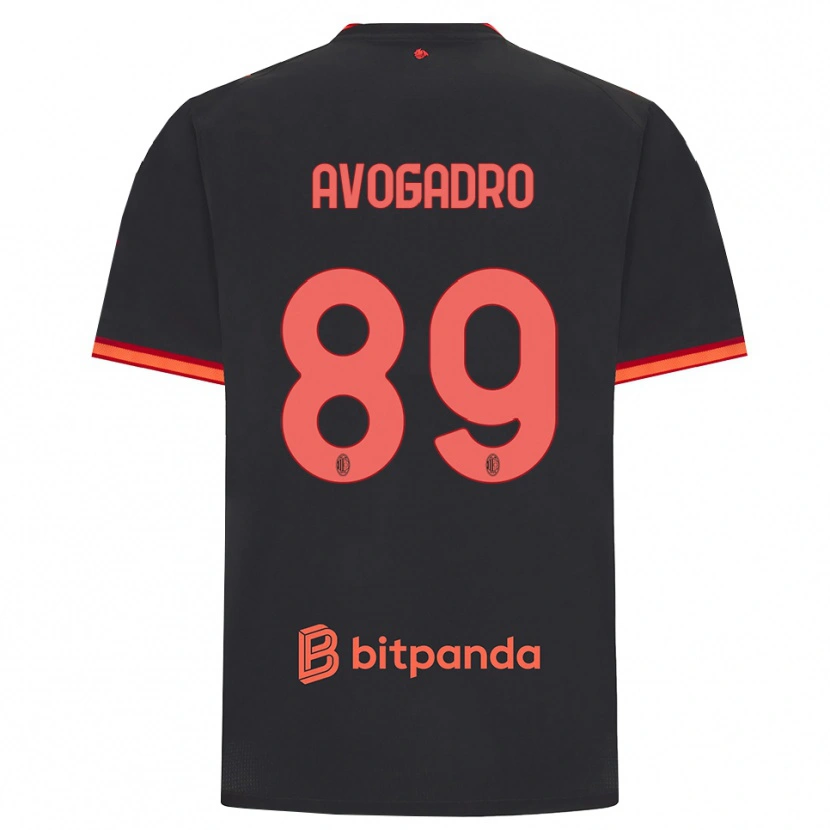 Danxen Dame Pietro Avogadro #89 Svart Rød Tredje Sett Drakt Trøye 2026/27 Skjorter T-Skjorte