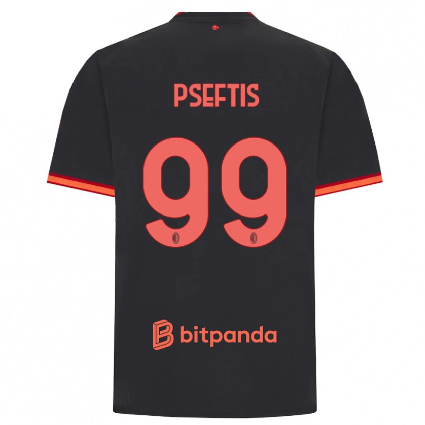 Danxen Dame Fotios Pseftis #99 Svart Rød Tredje Sett Drakt Trøye 2026/27 Skjorter T-Skjorte