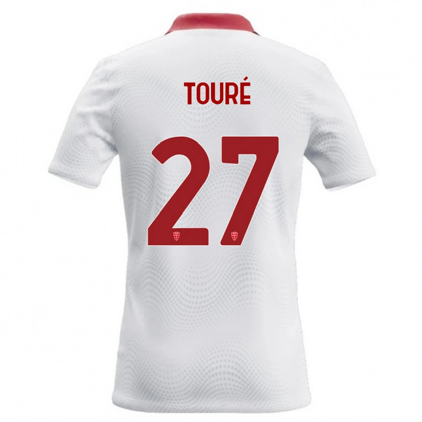 Danxen Barn Idrissa Touré #27 Hvit Rød Bortetrøye Drakt Trøye 2026/27 Skjorter T-Skjorte