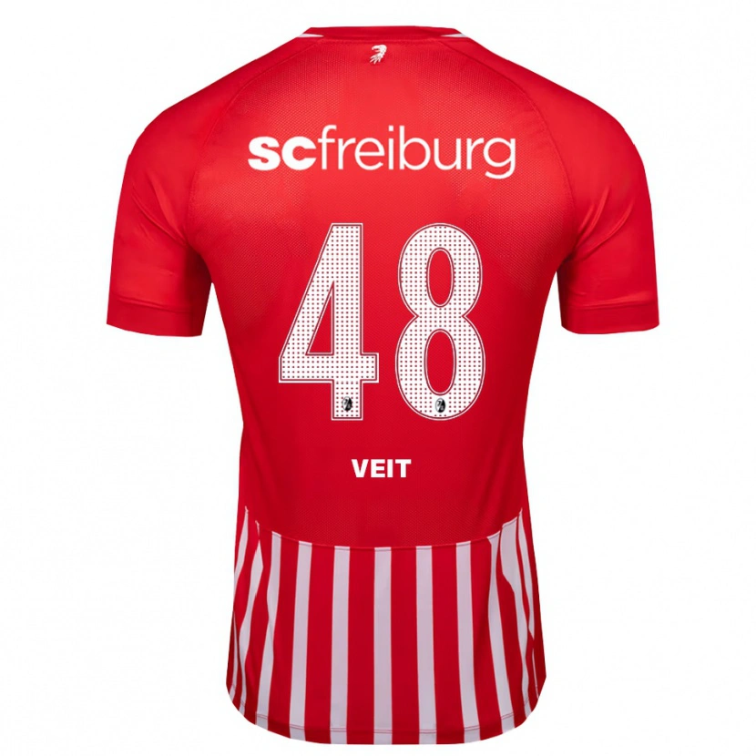 Danxen Barn Jannik Veit #48 Rød Hvit Svart Hjemmetrøye Drakt Trøye 2026/27 Skjorter T-Skjorte
