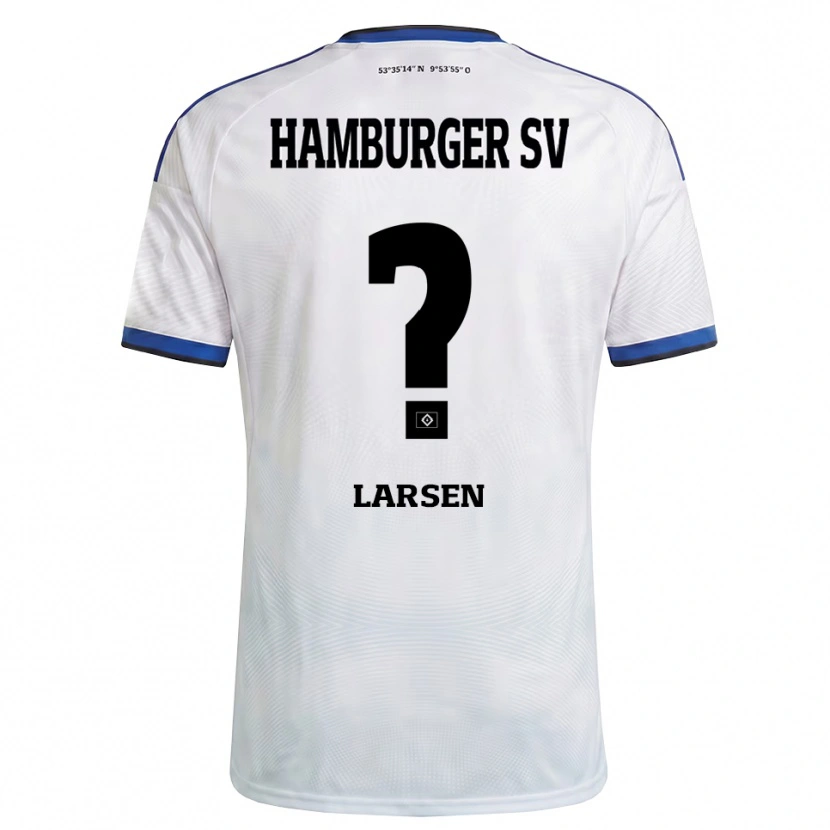 Danxen Barn Yannik Larsen #0 Hvit Svart Blå Hjemmetrøye Drakt Trøye 2026/27 Skjorter T-Skjorte