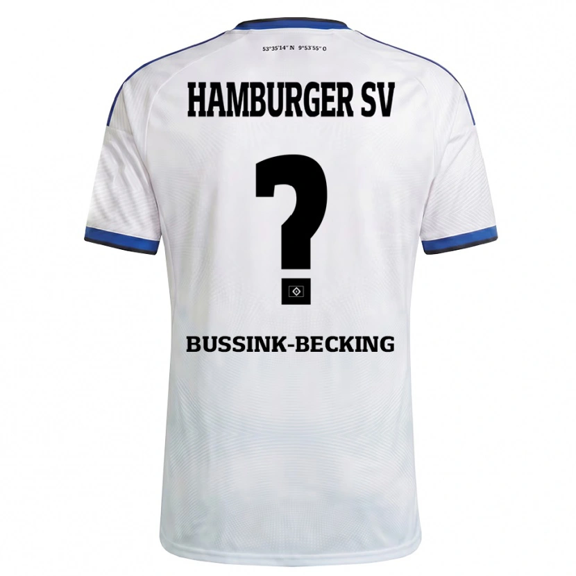 Danxen Barn Piet-Luis Bussink-Becking #0 Hvit Svart Blå Hjemmetrøye Drakt Trøye 2026/27 Skjorter T-Skjorte