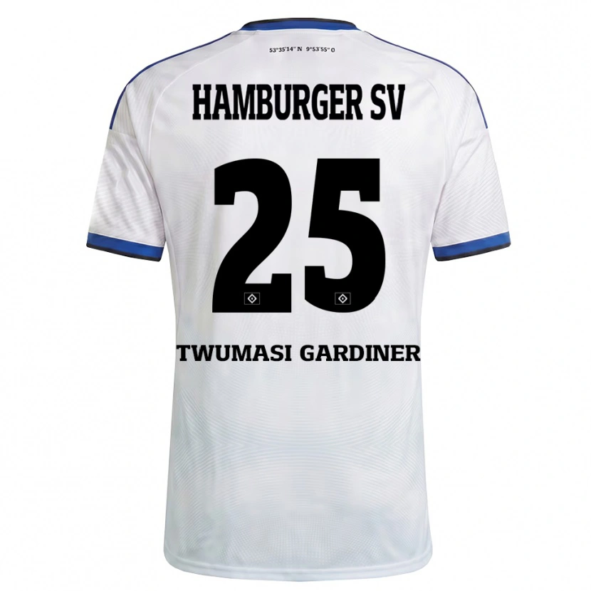 Danxen Barn Kevin Twumasi Gardiner #25 Hvit Svart Blå Hjemmetrøye Drakt Trøye 2026/27 Skjorter T-Skjorte