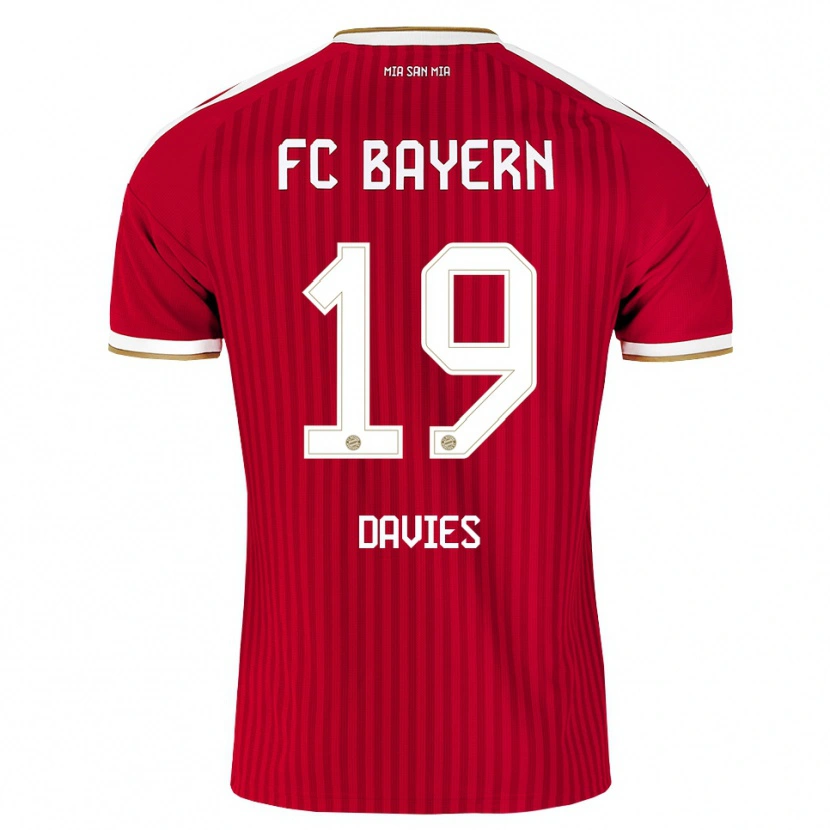 Danxen Barn Alphonso Davies #19 Rød Hvit Blå Hjemmetrøye Drakt Trøye 2026/27 Skjorter T-Skjorte