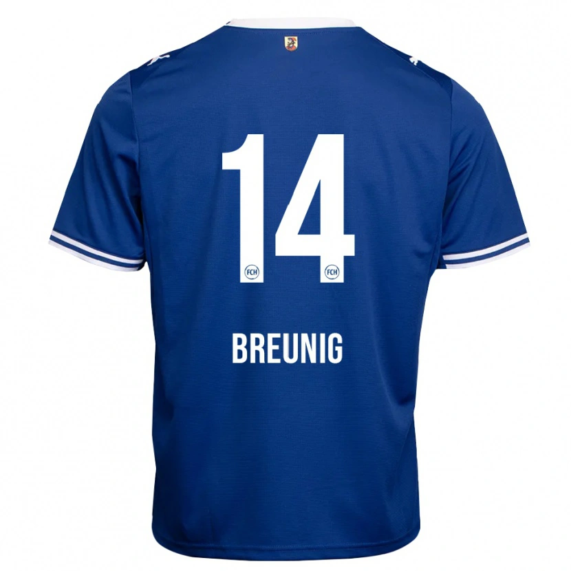 Danxen Barn Maximilian Breunig #14 Kongeblå Hvit Bortetrøye Drakt Trøye 2026/27 Skjorter T-Skjorte