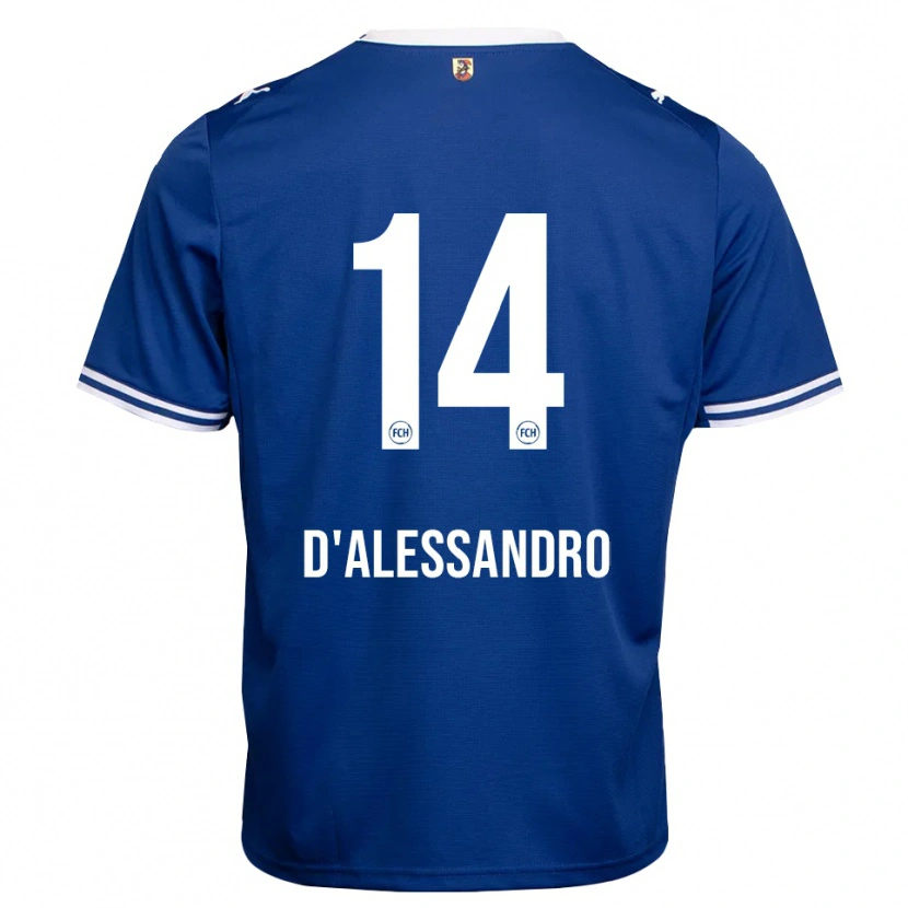 Danxen Barn Aldo D'alessandro #14 Kongeblå Hvit Bortetrøye Drakt Trøye 2026/27 Skjorter T-Skjorte
