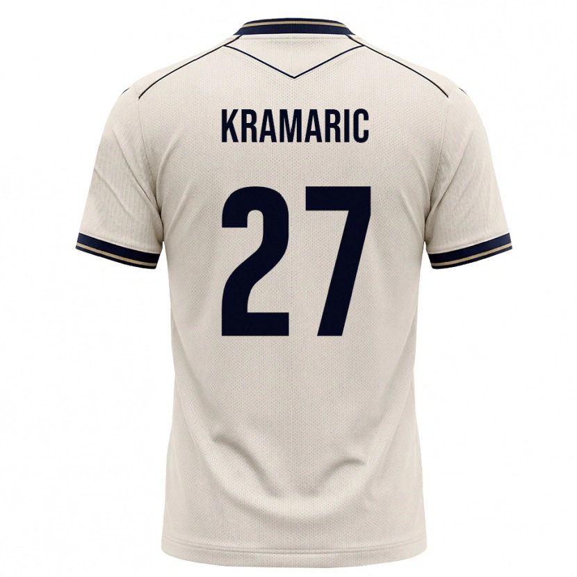 Danxen Barn Andrej Kramaric #27 Off-White Blekkblå Bortetrøye Drakt Trøye 2026/27 Skjorter T-Skjorte