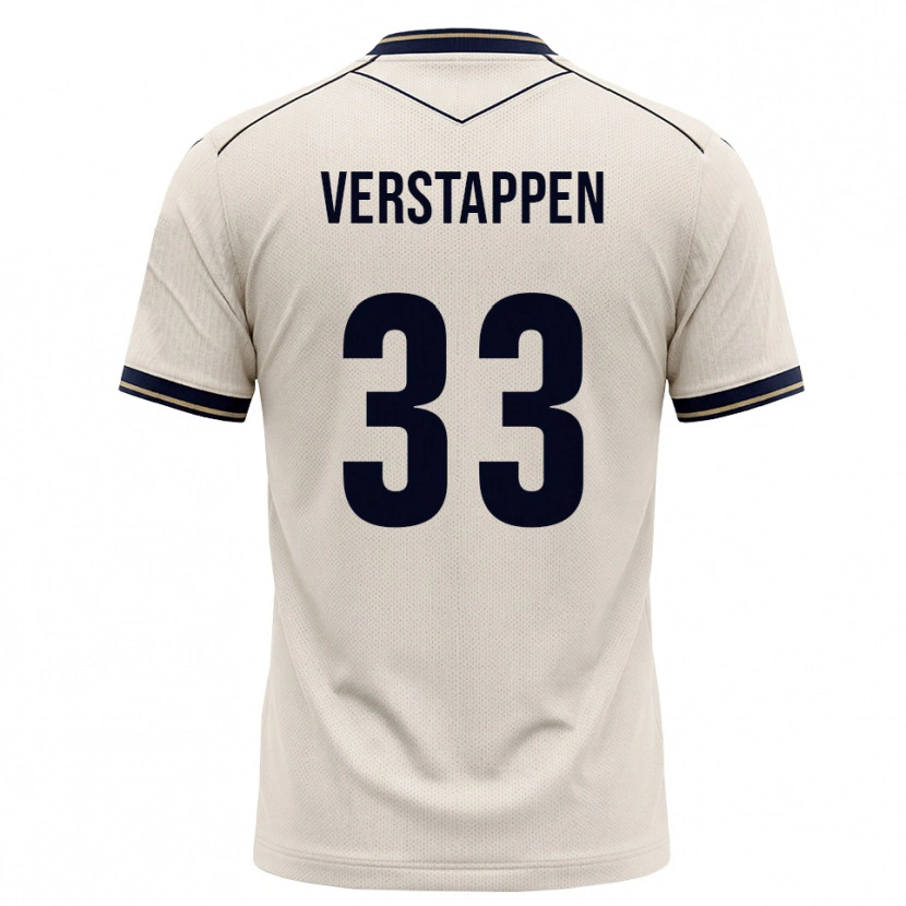 Danxen Barn Eric Verstappen #33 Off-White Blekkblå Bortetrøye Drakt Trøye 2026/27 Skjorter T-Skjorte