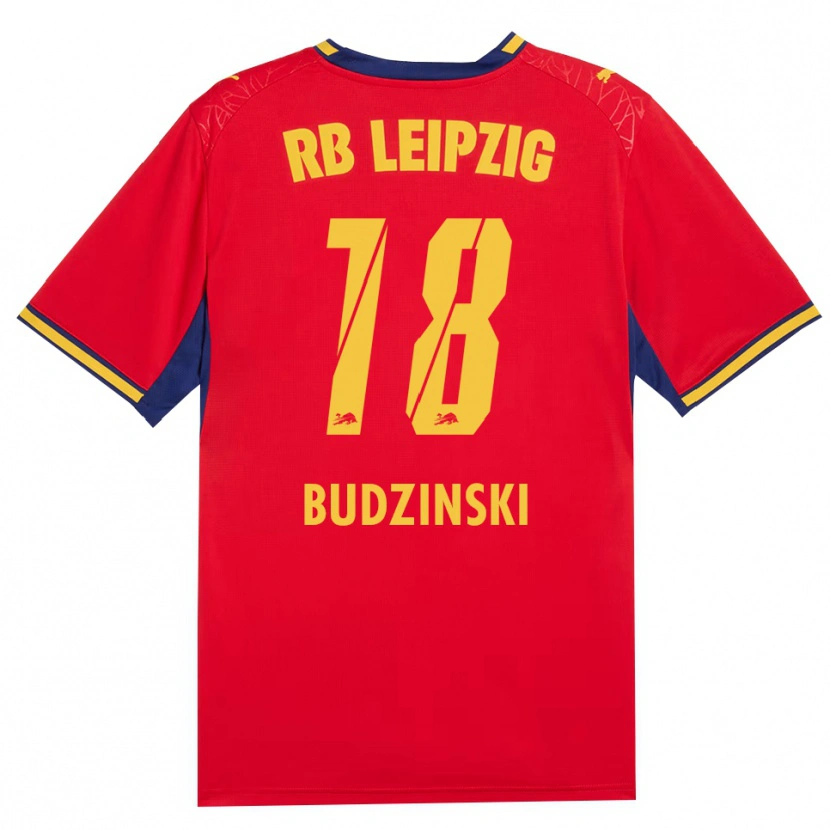 Danxen Barn Kurt Budzinski #18 Rød Gul Kongeblå Bortetrøye Drakt Trøye 2026/27 Skjorter T-Skjorte