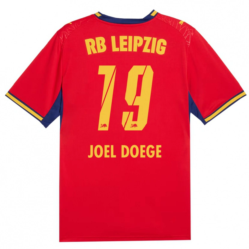 Danxen Barn Louis Joel Doege #19 Rød Gul Kongeblå Bortetrøye Drakt Trøye 2026/27 Skjorter T-Skjorte