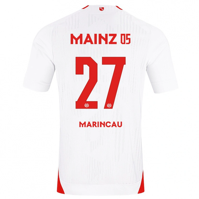 Danxen Barn Emanuel Marincău #27 Hvit Rød Gul Bortetrøye Drakt Trøye 2026/27 Skjorter T-Skjorte
