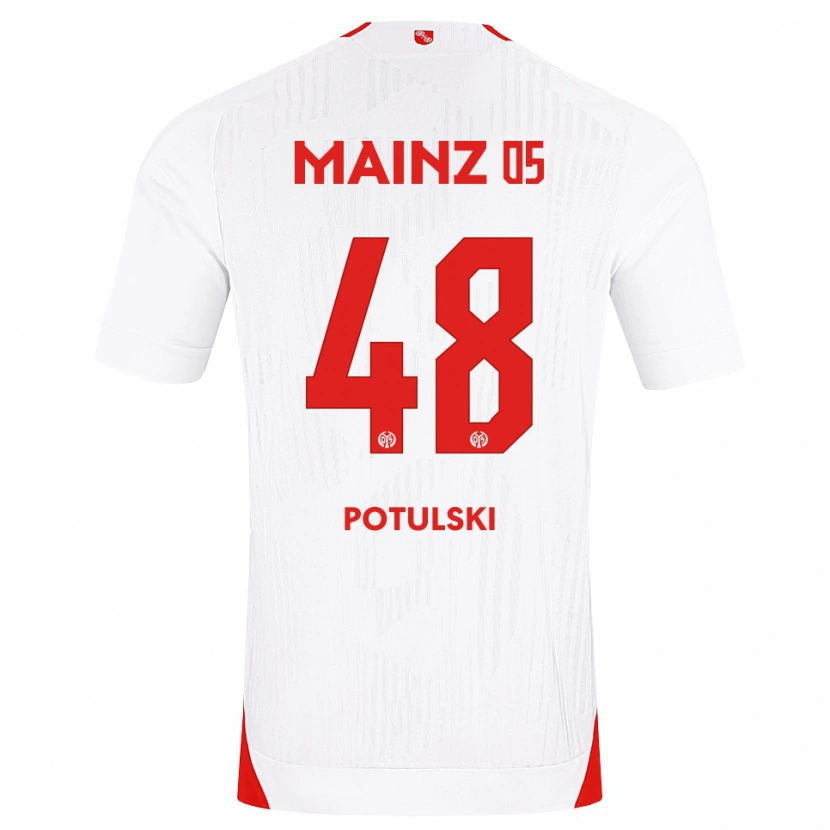 Danxen Barn Kacper Potulski #48 Hvit Rød Gul Bortetrøye Drakt Trøye 2026/27 Skjorter T-Skjorte