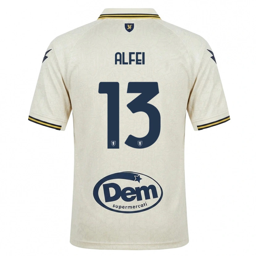 Danxen Barn Francesco Alfei #13 Oldlace Gul Svart Bortetrøye Drakt Trøye 2026/27 Skjorter T-Skjorte