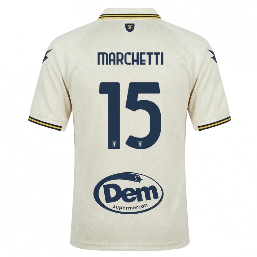 Danxen Barn Matteo Marchetti #15 Oldlace Gul Svart Bortetrøye Drakt Trøye 2026/27 Skjorter T-Skjorte