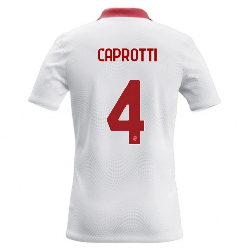 Danxen Barn Carlo Caprotti #4 Hvit Rød Bortetrøye Drakt Trøye 2026/27 Skjorter T-Skjorte