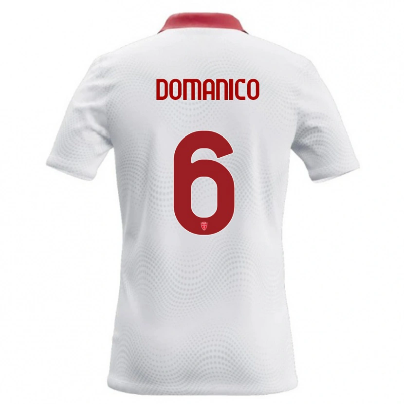 Danxen Barn Saverio Domanico #6 Hvit Rød Bortetrøye Drakt Trøye 2026/27 Skjorter T-Skjorte