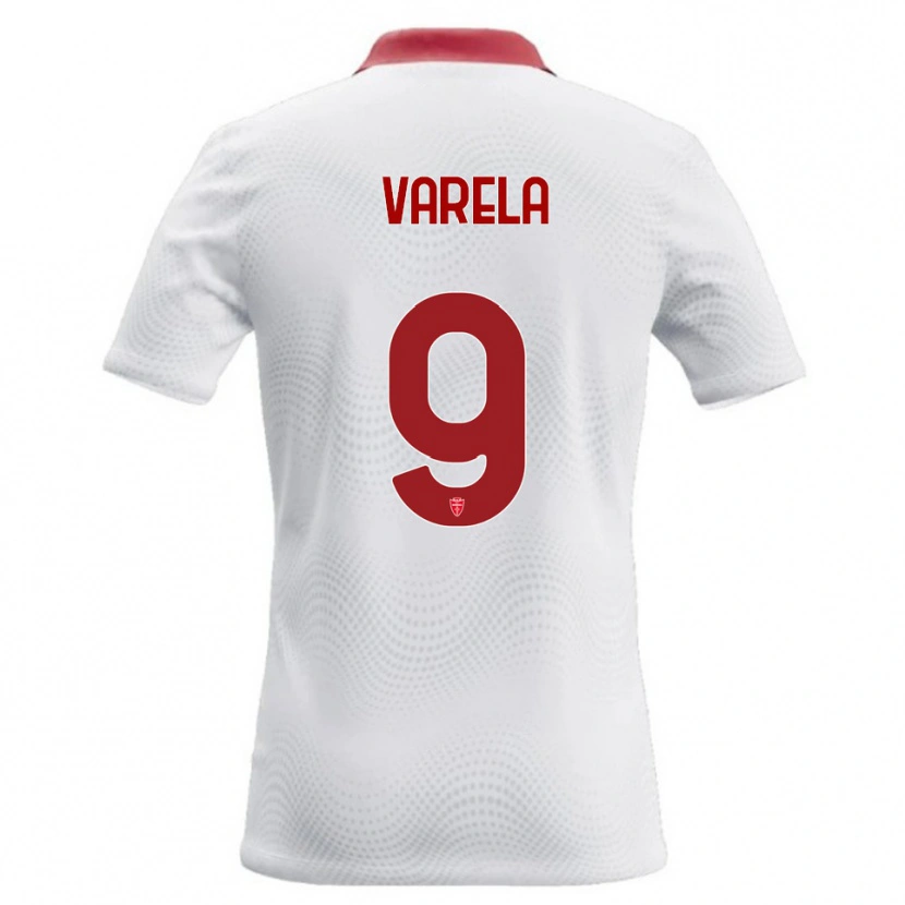 Danxen Barn Gustavo Varela #9 Hvit Rød Bortetrøye Drakt Trøye 2026/27 Skjorter T-Skjorte