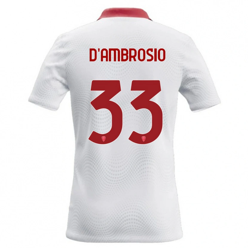 Danxen Barn Danilo D'ambrosio #33 Hvit Rød Bortetrøye Drakt Trøye 2026/27 Skjorter T-Skjorte