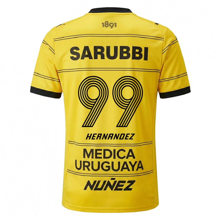 Danxen Barn Abel Hernández #99 Gul Svart Bortetrøye Drakt Trøye 2026/27 Skjorter T-Skjorte