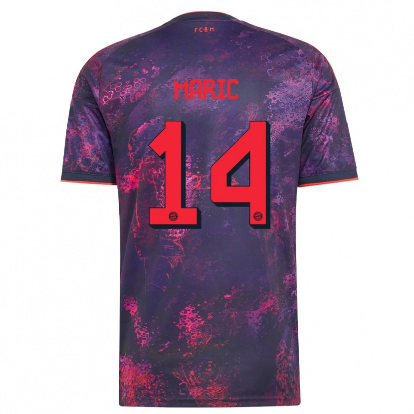 Danxen Barn Matteo Maric #14 Lilla Rød Tredje Sett Drakt Trøye 2026/27 Skjorter T-Skjorte