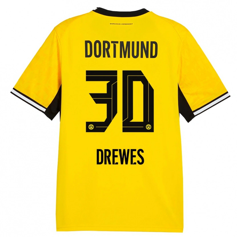 Danxen Mann Patrick Drewes #30 Gul Svart Hvit Hjemmetrøye Drakt Trøye 2026/27 Skjorter T-Skjorte