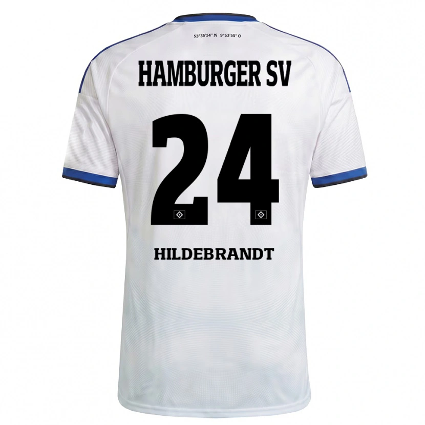 Danxen Mann Tjark Hildebrandt #24 Hvit Svart Blå Hjemmetrøye Drakt Trøye 2026/27 Skjorter T-Skjorte